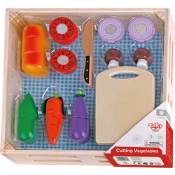 Tooky Toy Ξύλινα Λαχανικά με Ξύλο Κοπής & Δίσκο TKI015
