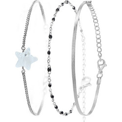So Charm Σετ 3 Βραχιόλια Ασημί με Κρύσταλλα Swarovski BS4387+B2381N+B2397A