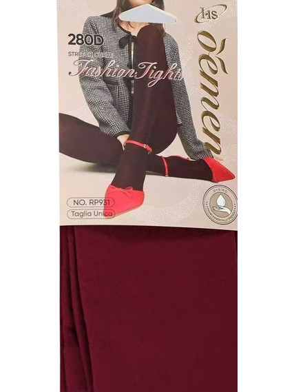 DEMEN Γυναικείο Καλσόν Διπλής Πυκνότητας 280D - Fashion Tights Demen RP931 Μπορντό