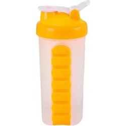 Παγούρι νερού με θήκες για χάπια 600ml 23265 πορτοκαλί