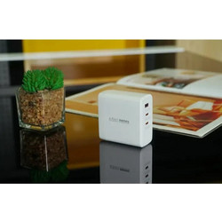 Remax Φορτιστής Χωρίς Καλώδιο με Θύρα USB-A & 2 Θύρες USB-C 65W Power Delivery White RP-U100
