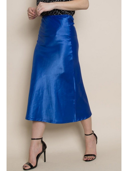 Floral Bias Satin Midi Skirt