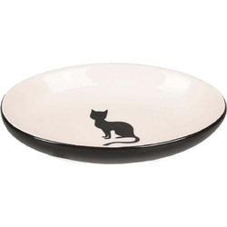 FEEDING TRAY CAT NALA CERAMIC BLACK/WHITE 13CM 90ML