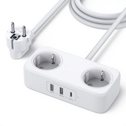 UGREEN CD280-50683, Surge Protector Power Strip (2 AC Outlets + 30W 2A1C)