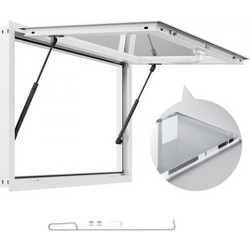 Παράθυρο παραχώρησης VEVOR 92x61 cm, Παράθυρο σέρβις σκελετού από κράμα αλουμινίου για φορτηγό τροφίμων, παράθυρο σερβιρίσματος έως 85 μοιρών με τέντα πόρτα και γάντζο, ανθεκτικό στο νερό της βροχής γ