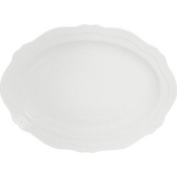 Casa Domani Πιατέλα Οβάλ 23x17cm Λευκή Rim Florence Scallop -Πορσελάνη