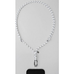 Tapper Cross-Body & Neck Nylon Phone Strap (all phones) White Nylon / Silver 1174