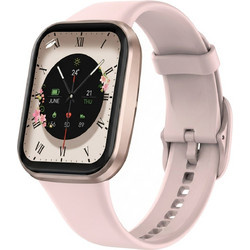 Smartwatch Q23pro - Ροζ - Χρυσή κάσα / Ροζ λουρί σιλικόνης