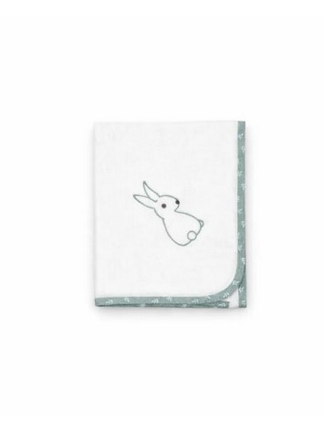Baby Star Larvik Πάνα Αγκαλιάς Φανελένια Λευκή Πράσινο Mint 85x85cm 2084