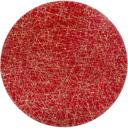 ΠΙΆΤΑ - ΣΕΤ ΔΕΊΠΝΟΥ/ΚΑΦΈ PRES PLATE RED + GOLD LINES 152129C