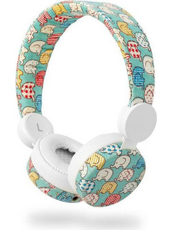 Nedis HPWD4100WT N-imal Elephant Ενσύρματα Παιδικά Ακουστικά On Ear Μπλε Λευκά
