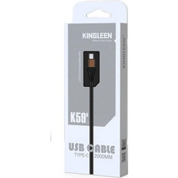 Kingleen K59S Καλώδιο USB-A to USB-C 2m Μαύρο