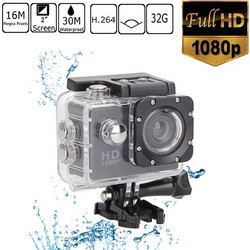 Super Extreme Αδιάβροχη Κάμερα Δράσης FHD 1080p 2.0in - Action Camera με Πλήρη Αξεσουάρ - Μαύρο