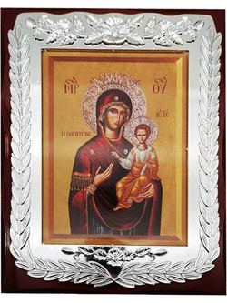 Ξύλινη Λουστραρισμένη Εικόνα Παναγία και Ιησούς Χριστός 3342