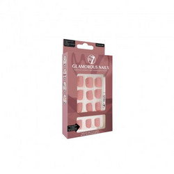 W7 Pre Glued Press On Glamorous Nails Cocoa Nude