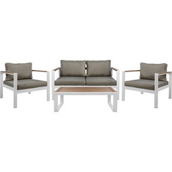 HomeMarkt Σετ Σαλόνι Κήπου Polywood 4τμχ Λευκό HM5089.11