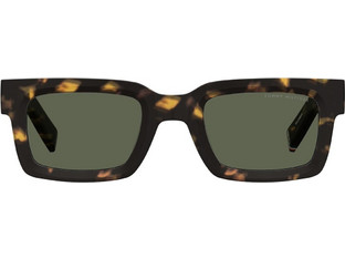 Tommy Hilfiger TH2368/S 086/QT Ανδρικά Γυαλιά Ηλίου Τετράγωνα Κοκάλινα Ταρταρούγα με Πράσινο Φακό