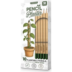Σετ με 10 Μολύβια που Φυτεύονται MikaMax Pencil Planter Eco Friendly με Σπόρους για Φρέσκα Βότανα (8721154050551)