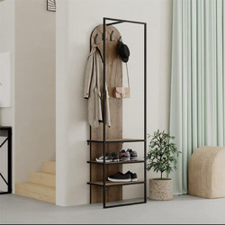 Έπιπλο εισόδου Archy Megapap χρώμα ανοιχτό καρυδί 53x31,7x180εκ