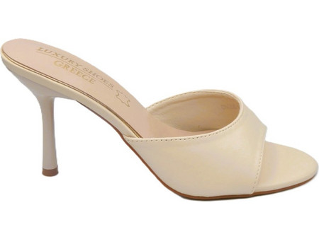 LUXURY SHOES ΓΥΝΑΙΚΕΙΑ ΠΕΔΙΛΑ MULE ΜΠΕΖ