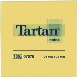 Αυτοκόλλητα Χαρτάκια 3M Tartan 76 x 76 mm (Κίτρινα) (100 Φύλλα) (TART654) (MMMTART654Y)