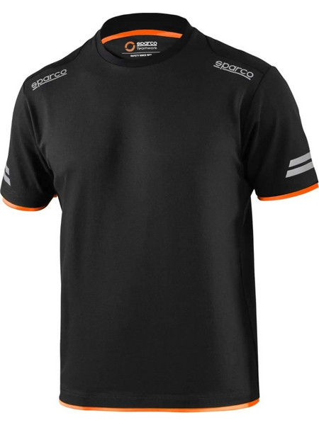 Sparco Tuscon Ανδρικό T-shirt Εργασίας Μαύρο/Πορτοκαλί Φλούο (02416)XXXLarge
