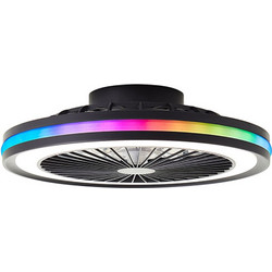 Ανεμιστήρας Οροφής Brilliant Palmero 46.6 cm με LED Φωτισμό RGBIC 2700-6500K & Τηλεχειριστήριο 40W Black G99280/06