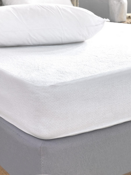Palamaiki Κάλυμμα Ημίδιπλο White Comfort 100x200+35 TERRY WATERPROOF Λευκό