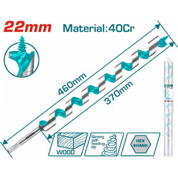 Total TAC3522 Τρυπάνι με Εξάγωνο Στέλεχος για Ξύλο 22x460mm