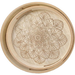 Σετ 2τμχ Διακοσμητικός Δίσκος Mdf Natural ESPIEL 30x4,5εκ.-35x4,5εκ. DWDA1004 - ESPIEL - DWDA1004