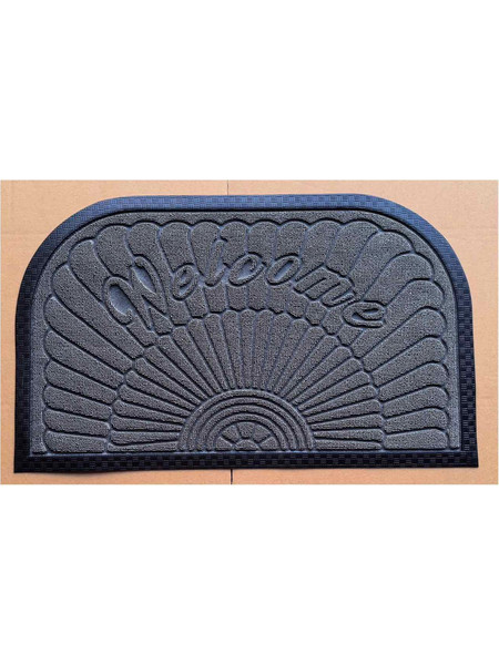 Πατάκι Εξώπορτας Ανάγλυφο Σχ.1041 45Χ75cm 100% Polypropylene Grey Flamingo