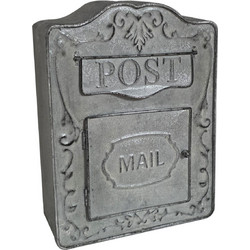 Artekko Mailbox Γκρι Μεταλλικό Γραμματοκιβώτιο (27x10x35)cm