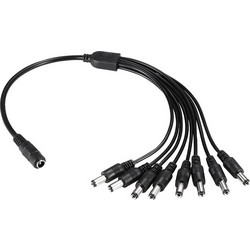 FOLKSAFE splitter DC1F8M, 1 θηλυκό σε 8 αρσενικά, 5.5x2.1mm, 4τμχ