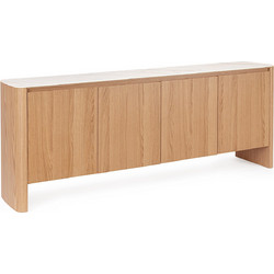 Bizzotto Gavriel Μπουφές Mdf/Κεραμικός Λευκός/Natural 208,5x42x80 Εκ