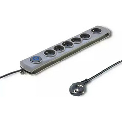 Qoltec Πολύπριζο 6 Θέσεων με Καλώδιο 3m Γκρι LIQL50166