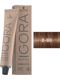 Schwarzkopf Igora Royal Absolutes 8-60 Ξανθό Ανοιχτό Μαρόν Φυσικό Μόνιμη Βαφή Μαλλιών 60ml