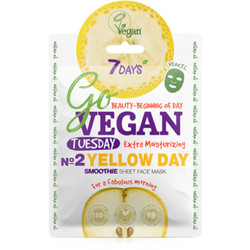 7Days Go Vegan Yellow Day For A Fabulous Morning Sheet Μάσκα Προσώπου για Ενυδάτωση & Λάμψη 25gr