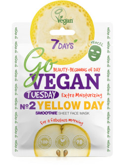 7Days Go Vegan Yellow Day For A Fabulous Morning Sheet Μάσκα Προσώπου για Ενυδάτωση & Λάμψη 25gr