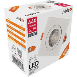 Avide Λάμπα LED Χωνευτό Σποτ 38 Τετράγωνο 5W Λευκό 4000K