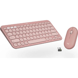 Logitech Combo Pebble 2 Rose Ασύρματο Σετ Πληκτρολόγιο & Ποντίκι