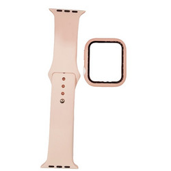 Θήκη πλήρους οθόνης από σιλικόνη για Apple Watch 38mm σε Σωμό Σομόν Band and Case Σιλικόνη & Σκληρό πλαστικό