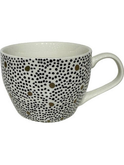 SERAX ΚΟΥΠΑ 11x11x8cm NEW BONE CHINA ΛΕΥΚΟ ΜΑΥΡΟ ΧΡΥΣΟ LIBERTA 028854