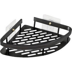 HOME USE HUH-0159 Γωνιακό Ράφι Τοίχου Αλουμινίου, 28x5.5x21cm, Μαύρο