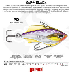 Rapala Rap-V Blade Τεχνητό Δόλωμα Κουταλάκι 6cm 14gr PD