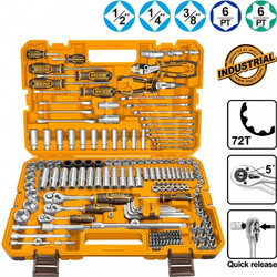 Εργαλεία Χειρός και Καρυδάκια Ingco 1/4" - 1/2" - 3/8" Σετ 182 τεμ. HKTHP51828