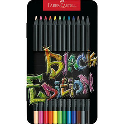 Faber-Castell Black Edition Κασετίνα Ξυλομπογιές Σετ 12τμχ