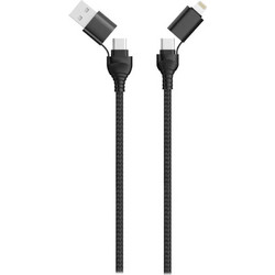 2GO Braided USB / Type-C to Lightning / Type-C Cable Μαύρο 1.2m (797369)
