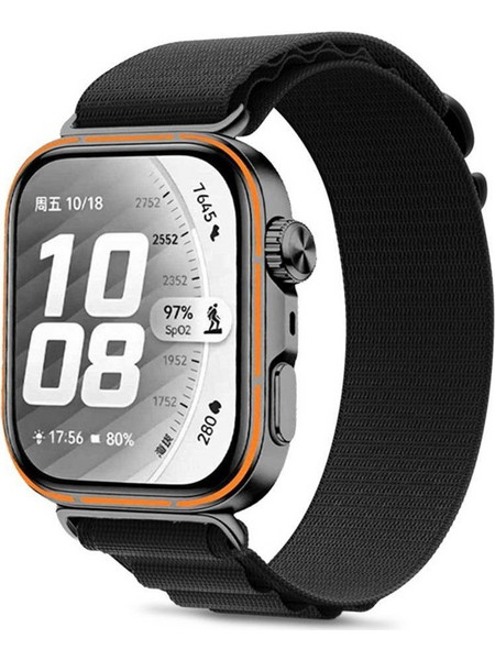 Tech-Protect Nylon Pro Λουράκι Υφασμάτινο Black (Huawei Watch Fit 3 / 4 / 4 Pro / 5 / 5 Pro)