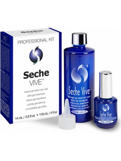 Seche Vive Instant Gel Topcoat Gloss Βερνίκι Νυχιών Μακράς Διαρκείας 14ml + 118ml