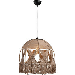 Arkolight Κρεμαστό Φωτιστικό Οροφής με Σχοινί Μονόφωτο E27 Καφέ Φ40cm 974-2/40